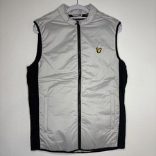 Lyle & Scott Golf Primaloft Gilet sz L pebble Full Zip RRP £100