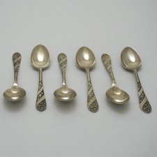 OLD ENGLISH ROSES Design J H Potter Sheffield Made Cutlery Six Teaspoons