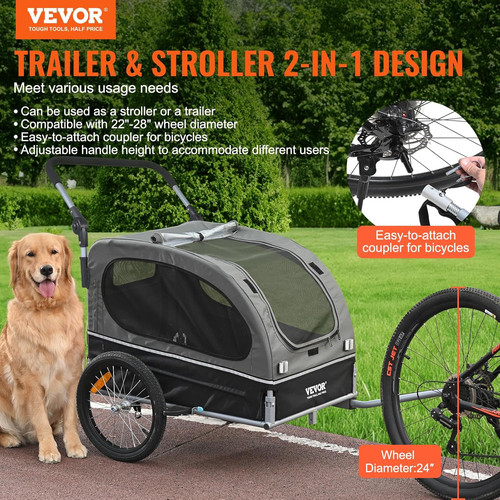 Dog bike trailer supports - dog, up