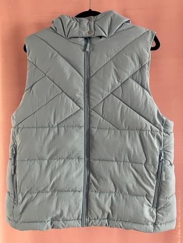 Blue quilted hooded - blue, gilet
