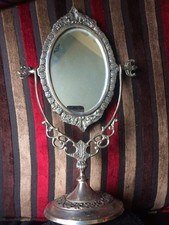 Antique French Petite Silverplated swing Mirror