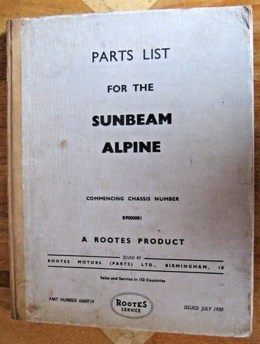 Sunbeam alpine series parts - series,