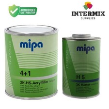 MIPA 4 + 1 ACRY FILLER 2K HIGH BUILD PRIMER LIGHT GREY 4LTR + H5 1LTR *5LTR KIT*