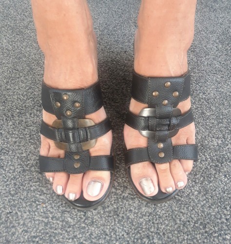 Ladies brown studded - brown, wedge