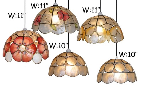 Natural capiz shell lamp - natural,