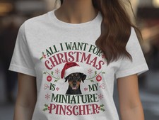 Xmas T Shirt Christmas TShirt Miniature Pinscher Dog Xmas Tee Holiday Festive