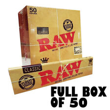 Full Box of 50 RAW Cigarette Rolling Paper Classic Kingsize Slim Free P&P £17.00