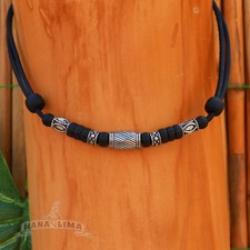Surfer Necklace Leather Men Women Surf Jewelery Stainless Steel