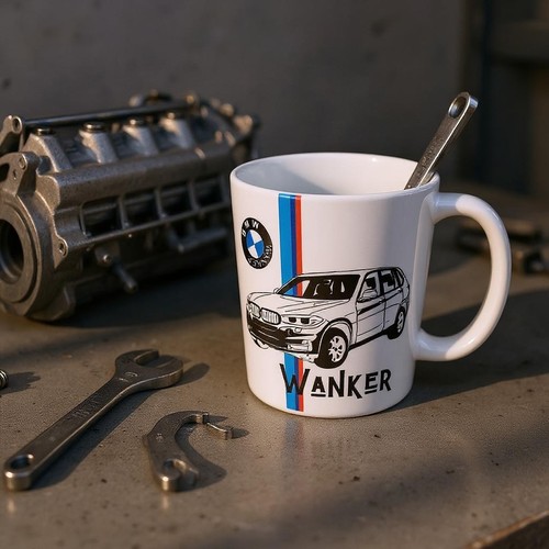 Bmw wanker mug - bmw, funny