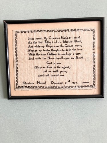 Antique child sampler - an,