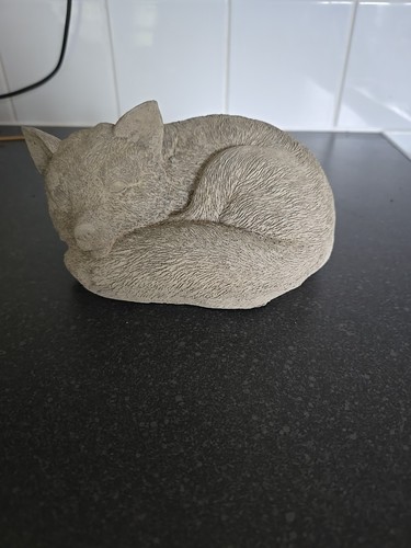 Concrete garden fox statue - concrete,
