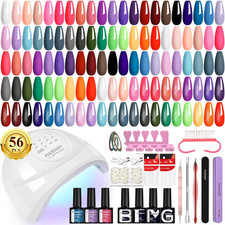 Gel Nail Kit, 36 Colours Gel Nail Polish Set with Lamp Starter Kit, 40Pcs Full S