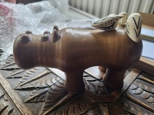 LISA LARSON GUSTAVSBERG HIPPOPOTAMUS HIPPO WITH BIRDS CERAMIC