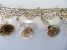 Braid fringe, trimmings - curtains and upholstery - beaded  10 metres -clearance