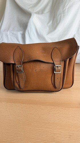 Vintage brown leather satchel - brown,