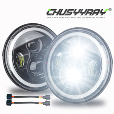 Pair 7Inch Halo Angel Eyes LED Headlights DRL H/Lo Beam For VW Golf Mk2 1.8 GTi