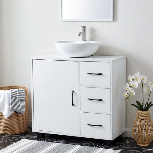 White under sink - under,