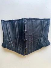 Black Real Leather Under Bust Corset size 24