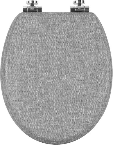 Soft close wooden toilet seat - close,