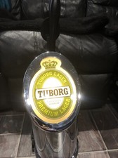 OLD TUBORG BEER PUMP FONT COMPLETE WITH HANDLE PUB BAR COLLECTABLE