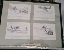 RAF Spitfire Squadron Aitken Pencil drawings Framed British  Heritage Collection
