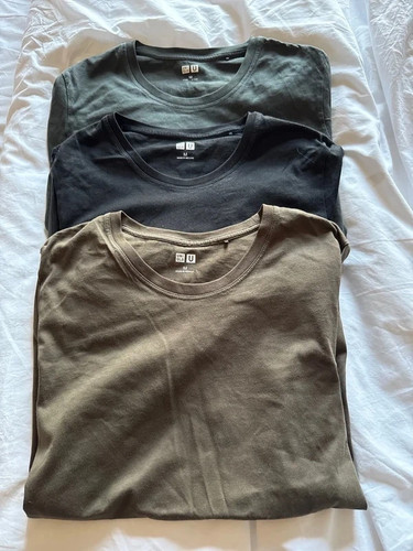 Three uniqlo cotton shirts - cotton, t-shirts