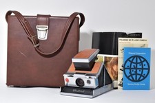 [Working] POLAROID SX-70 Instant Camera w/ Leather Case & Manual From JAPAN