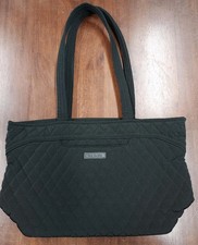 Vera Bradley Medium Tote Shoulder Bag Purse Black Quilted