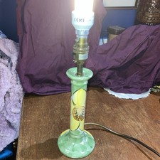 Vintage Spanish Studio Pottery Hand Painted Ceramic Candle Stick Lamp