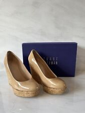 Stuart Weitzman Russell & Bromley UK 4 US 6 Coco Blush Patent Leather Wedges
