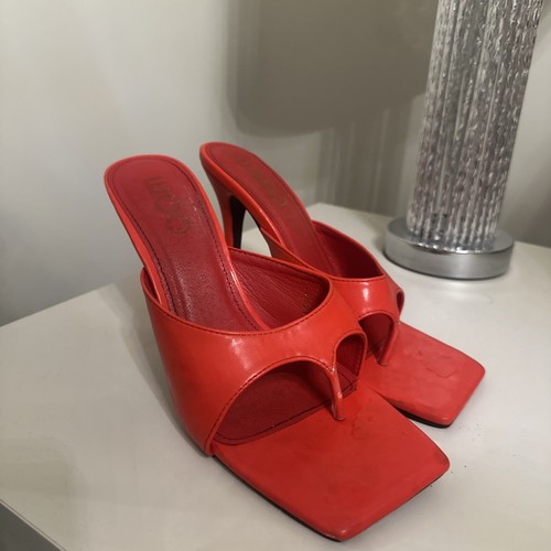 Red ego square toe mules - mules, uk7