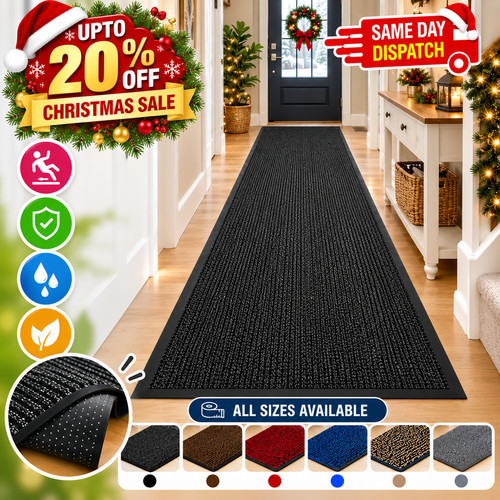 Very long hallway rug heavy - hallway,