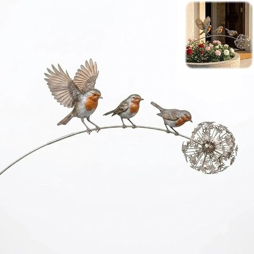 Robin garden stake - robin,