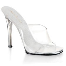 Pleaser High Heel Stiletto Slip On Shoes Mules Clear Gala 01