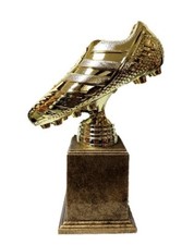 Gold boot football trophy - gold,