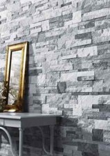 sample of Ice Grey & White Quartz 3D Split Face Wall Tiles Shmox - Sparkly