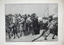 Original Old Antique Print