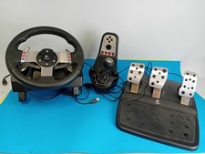 Logitech G27 Racing Wheel With Pedals And Shifter Wires No Power Supply Untested