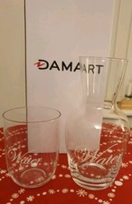 Damart Clear Glass Bedside Carafe And Tumbler Set