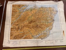 Original WW2 British Army RAF Navy Base Map of Scotland - The Eastern Highlands
