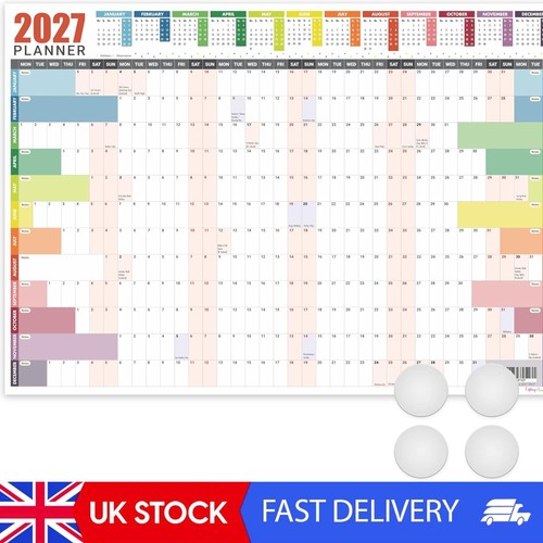 2027 wall planner jan to - 2027, a3