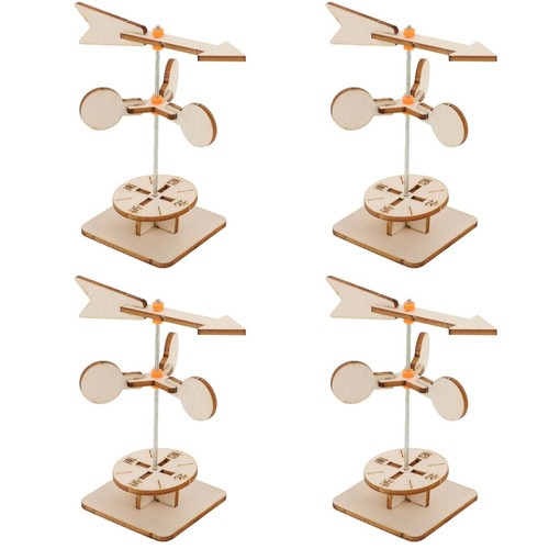 4pcs wooden wind vane diy - wooden,
