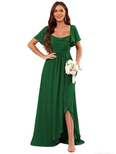 Women chiffon cowl neck - women, long