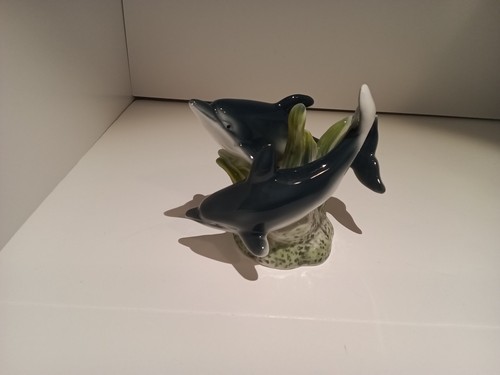 Blue dolphins porcelain - dolphins,