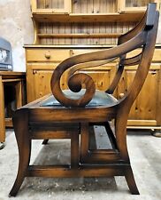Vintage Quality Metamorphic Antique Regency Style Armchair to Library Steps