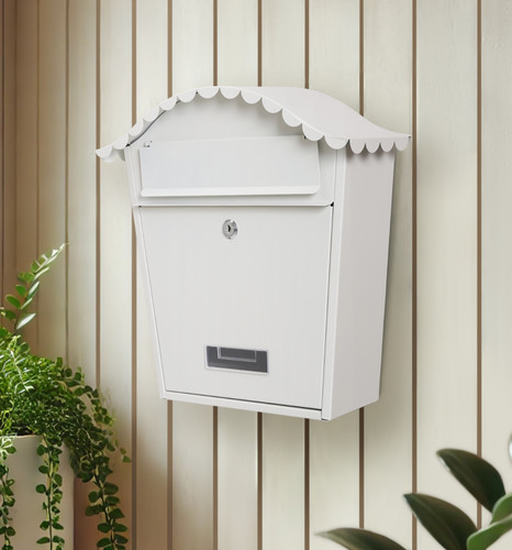 Post box white wall - box, mounted