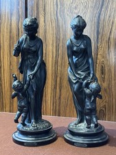 Pair Of Antique French Bronzed Figures