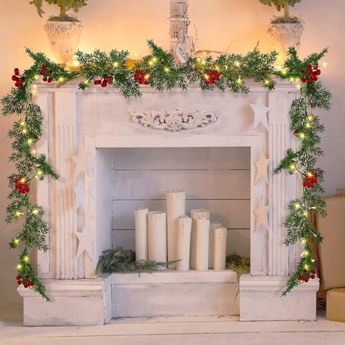 6ft pre lit christmas garland - pre,