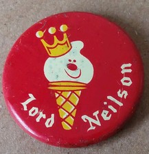 Vintage Advertising Pin Badge LORD NEILSON Ice Cream, c1970s Promo Collectable 