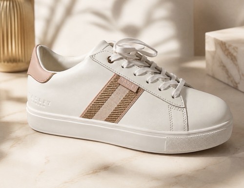 Radley white leather trainers - white,
